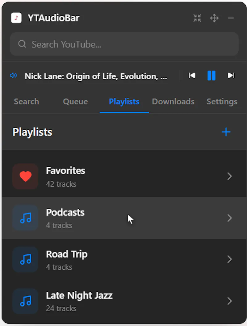 YTAudioBar screenshot 2