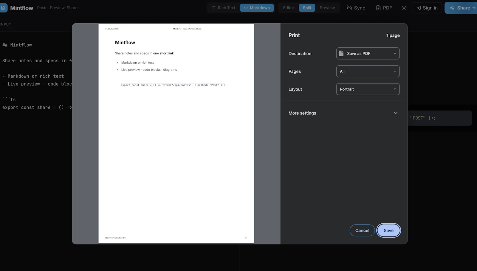 Mintflow screenshot 1