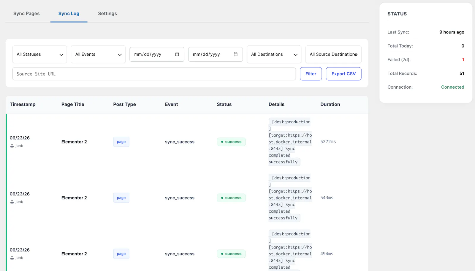 EZ Page Sync: Staging → Production Sync screenshot 2