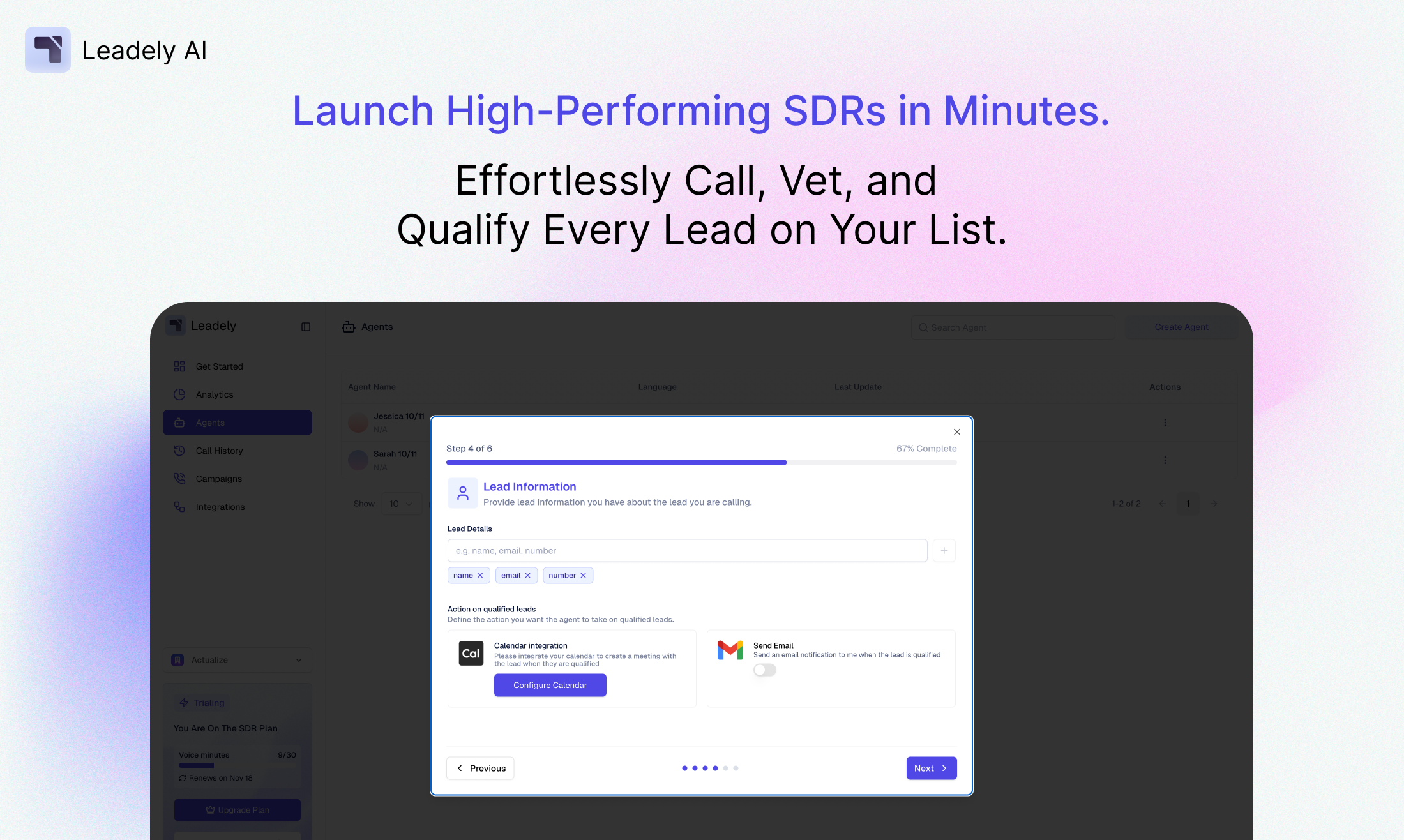 Leadely - Main screenshot showing features and interface
