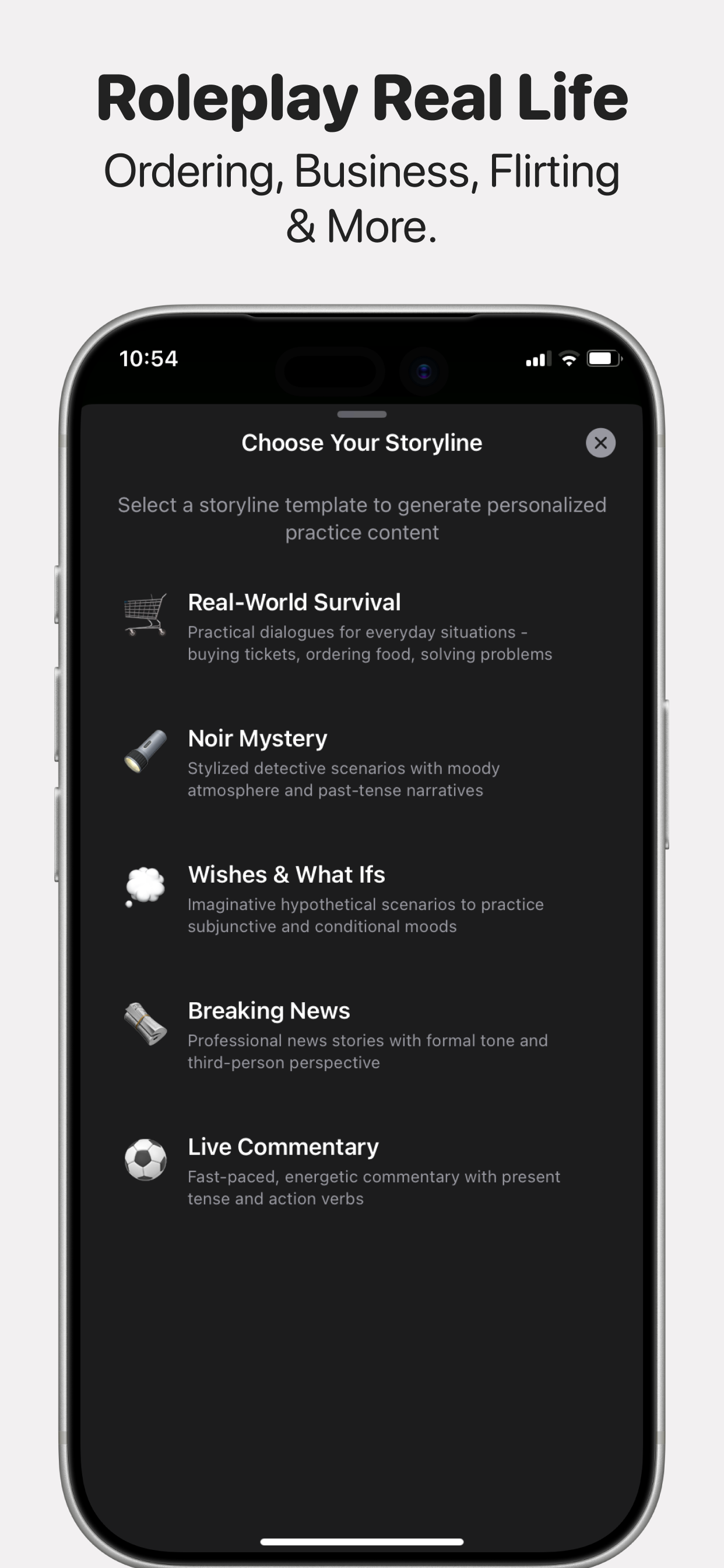 Polyglotty - Break Your Language Plateau - Screenshot 4 showing product features and functionality
