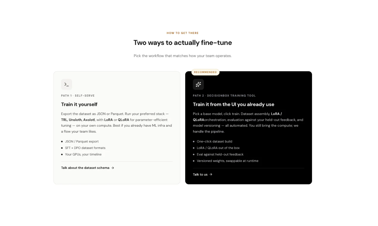 DecisionBox Fine-Tuning screenshot 5