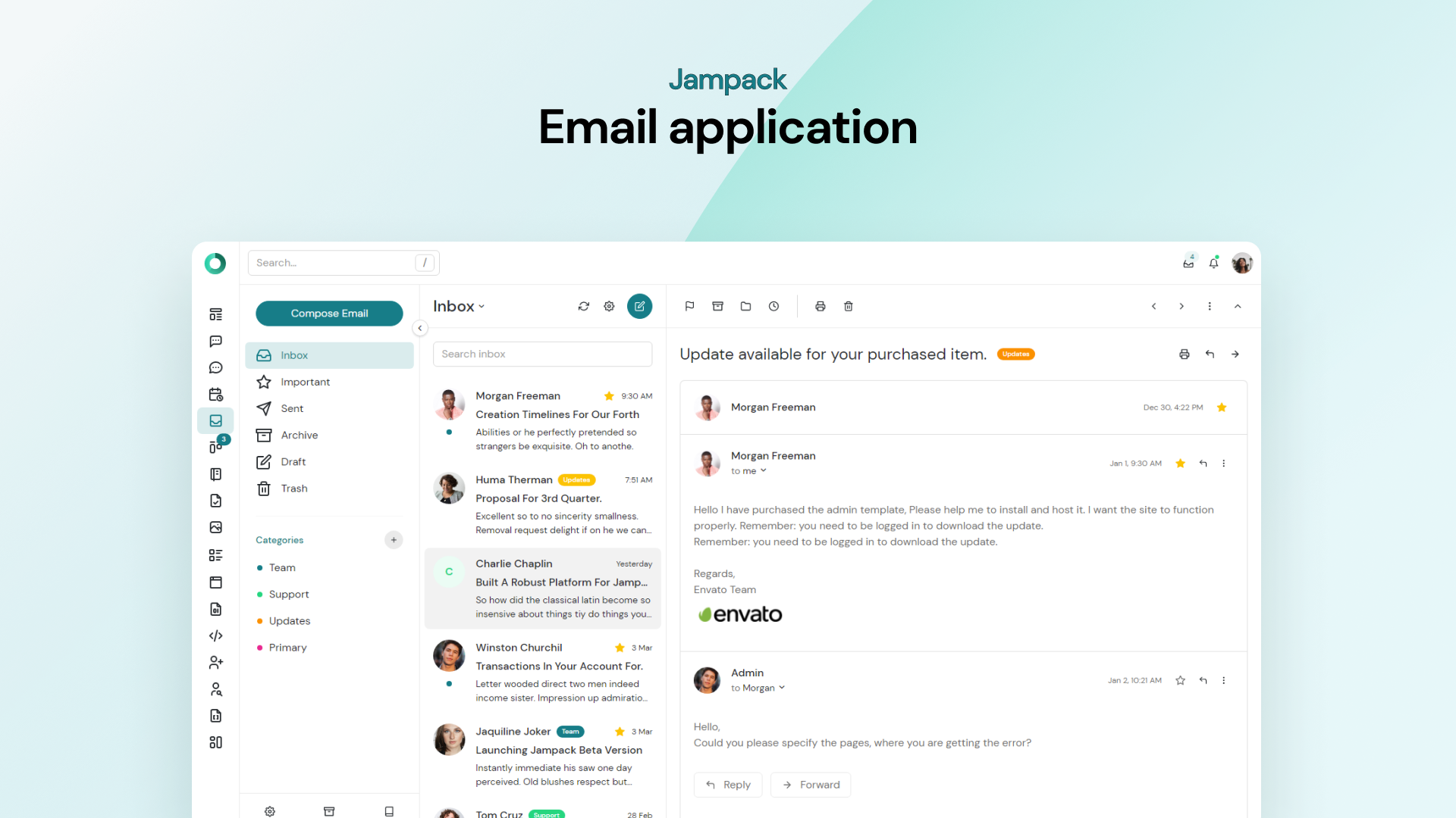 Jampack - 관리자 CRM 응용 프로그램 템플릿 미디어 9
