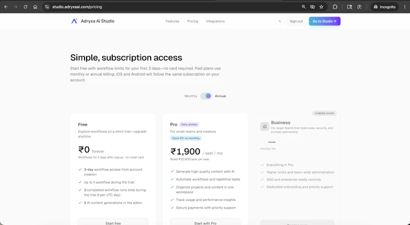 Adryxa AI Studio screenshot 8