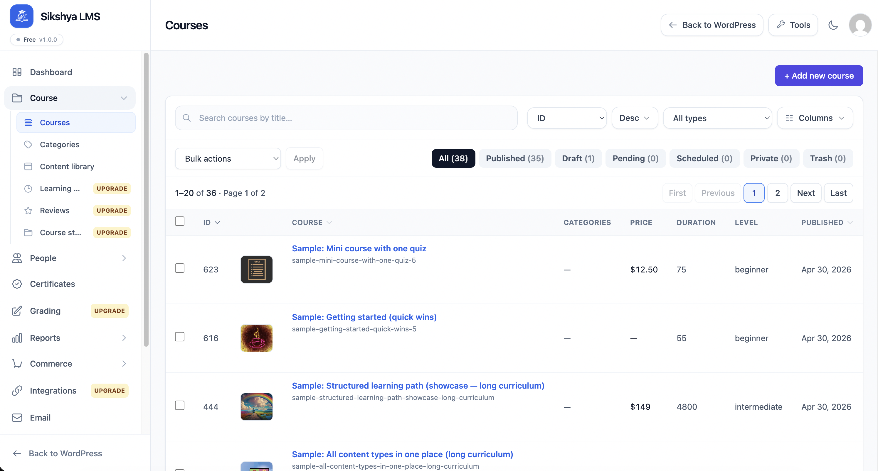 Sikshya LMS – WordPress Course Builder gallery image
