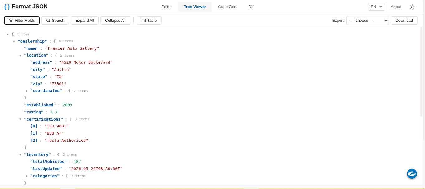 Format JSON gallery image