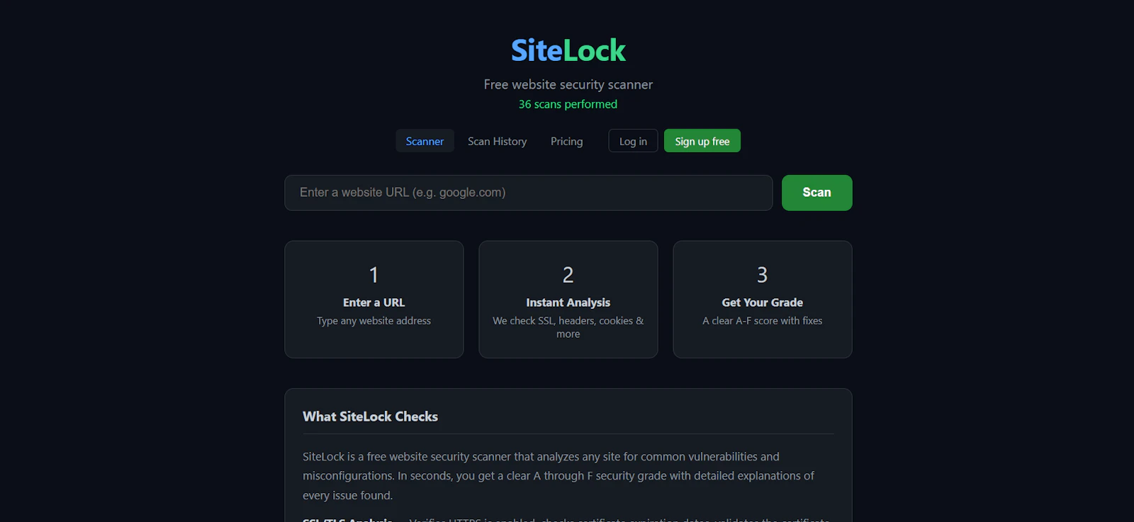 SiteLock screenshot 1