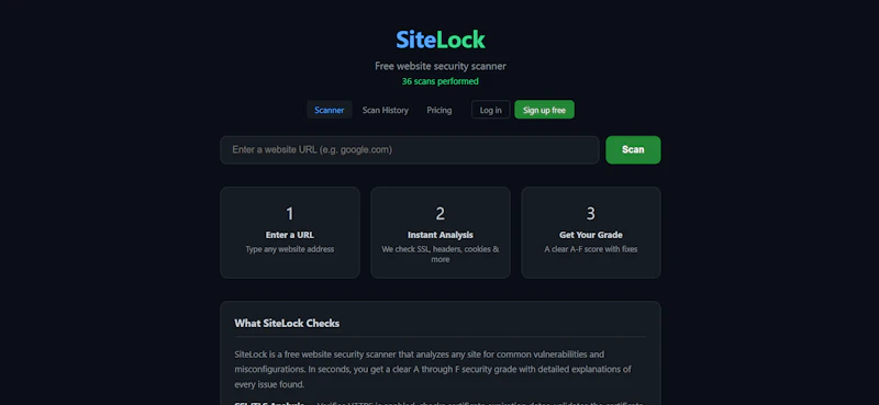 SiteLock screenshot 1