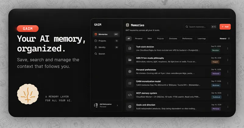 GAIM — One memory for all your AI screenshot 4