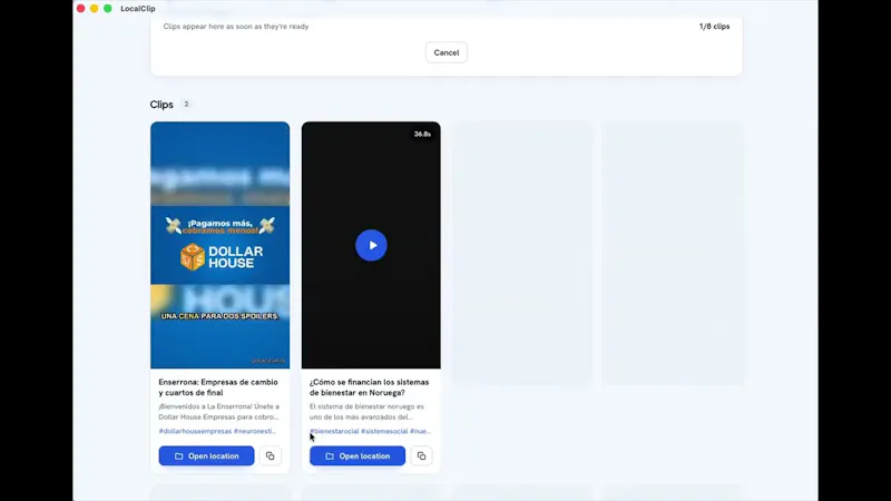 LocalClip screenshot 1 (video preview)
