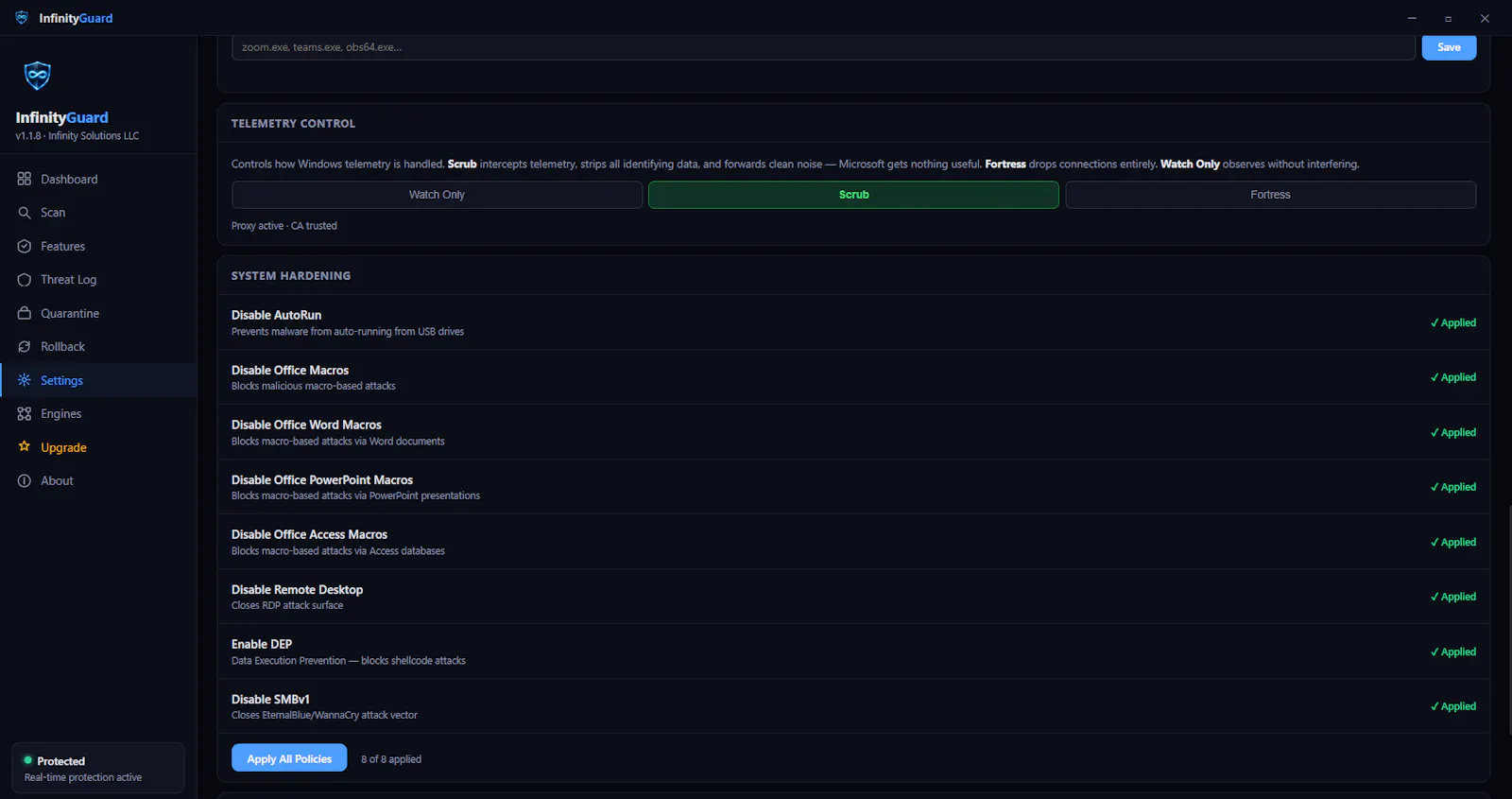 InfinityGuard screenshot 3