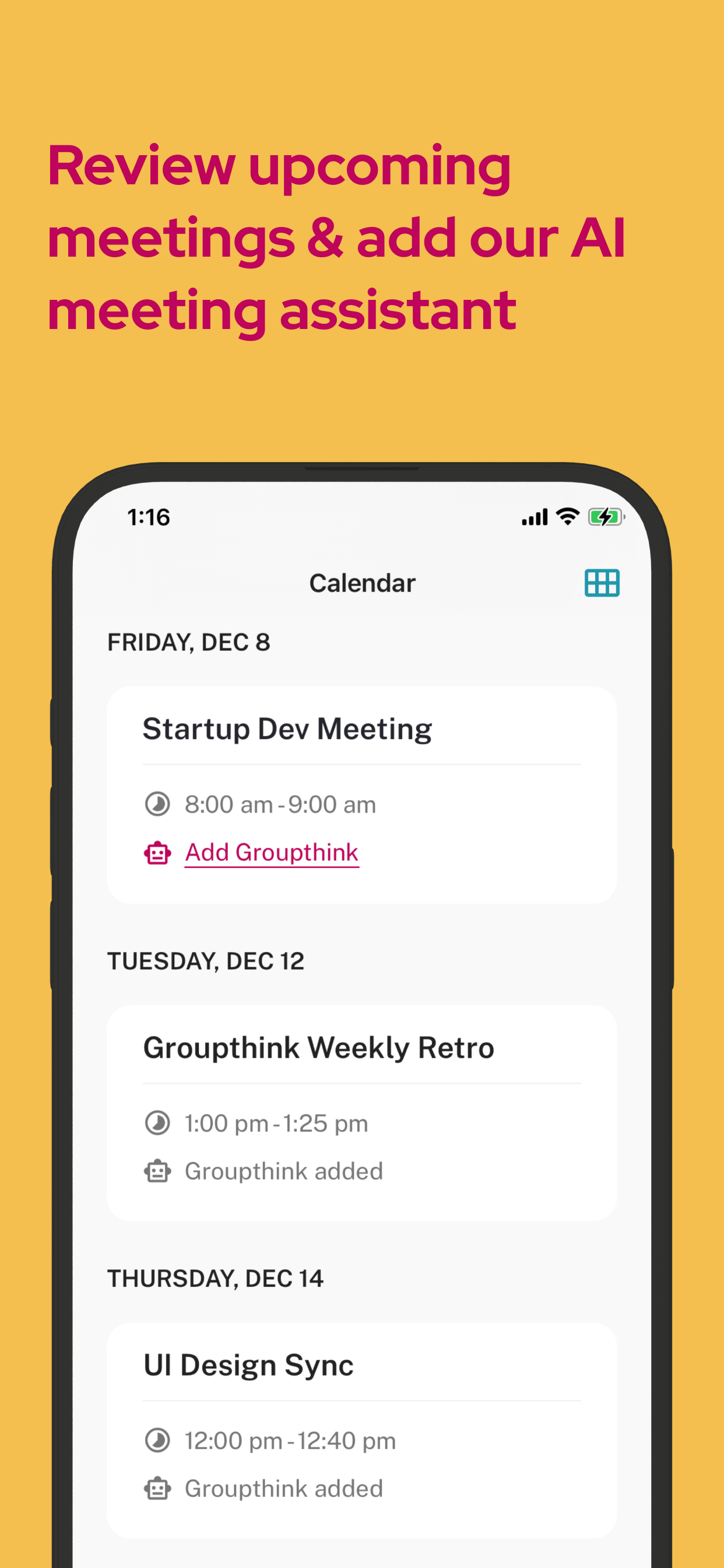 Groupthink für iOS - Automatische Besprechungsagenda & Notizen werden sofort auf iOS geteilt Medien 3