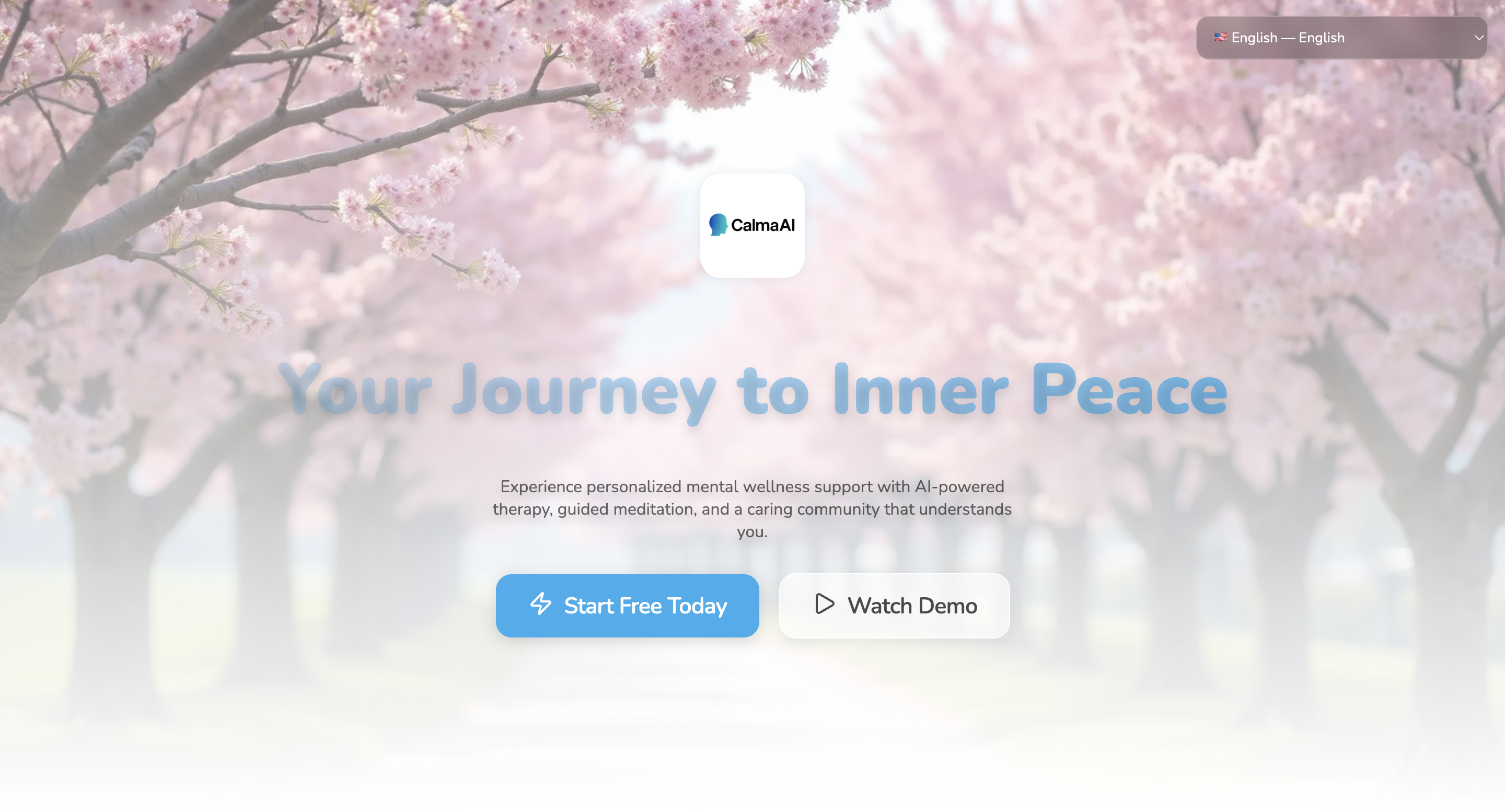 CalmaAI - Main product screenshot demonstrating key features and user interface