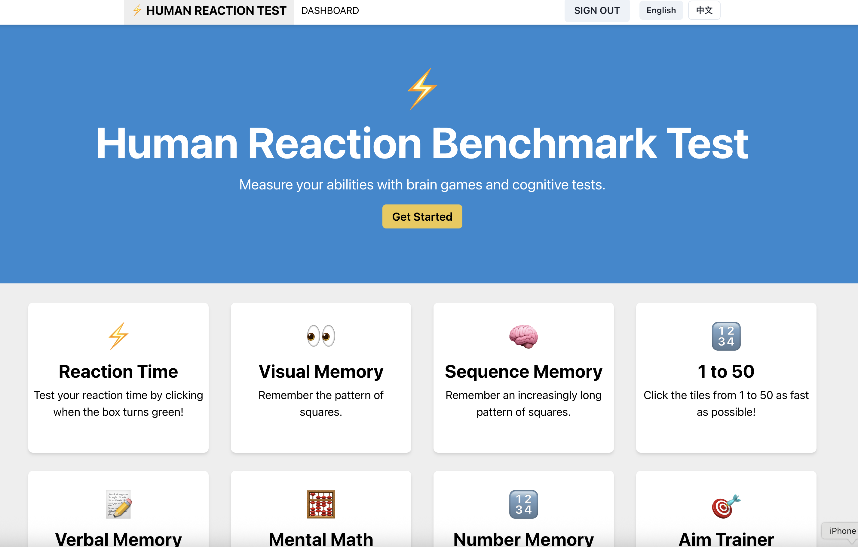 Human Reaction Benchmark