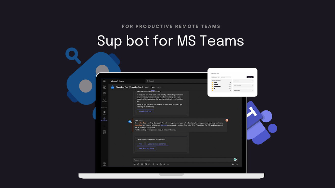 startuptile Sup Standup Bot-Run Async meetings in MS Teams & Webex