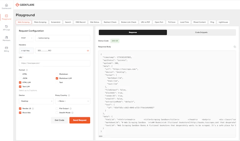 Geekflare Scraping API v2 screenshot 4