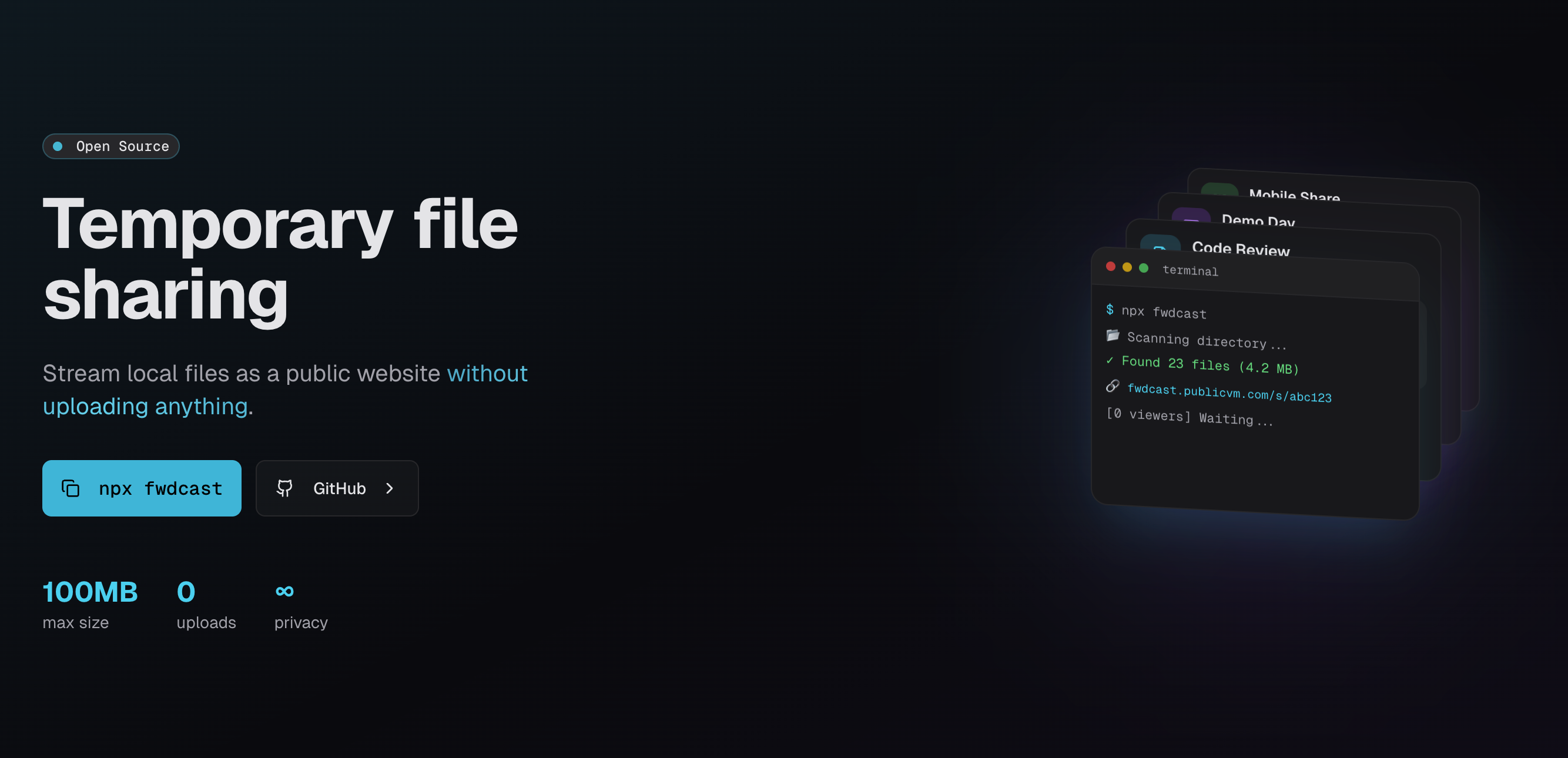 FwdCast - Main product screenshot demonstrating key features and user interface