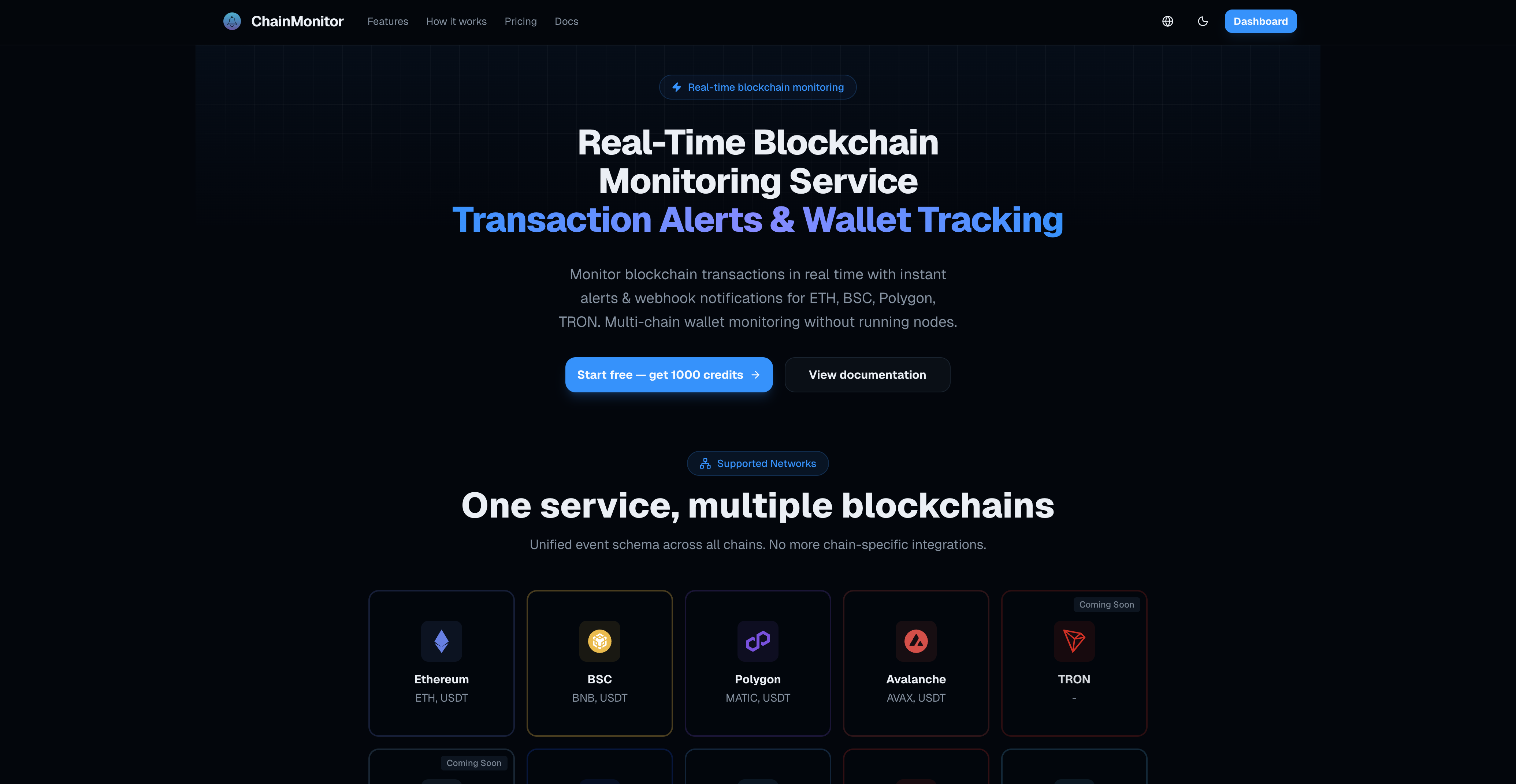 Blockchain Monitoring - Main product screenshot demonstrating key features and user interface