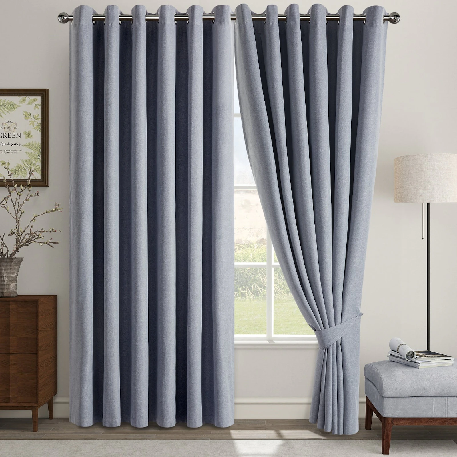 Linen Blackout Eyelet Curtains screenshot 10