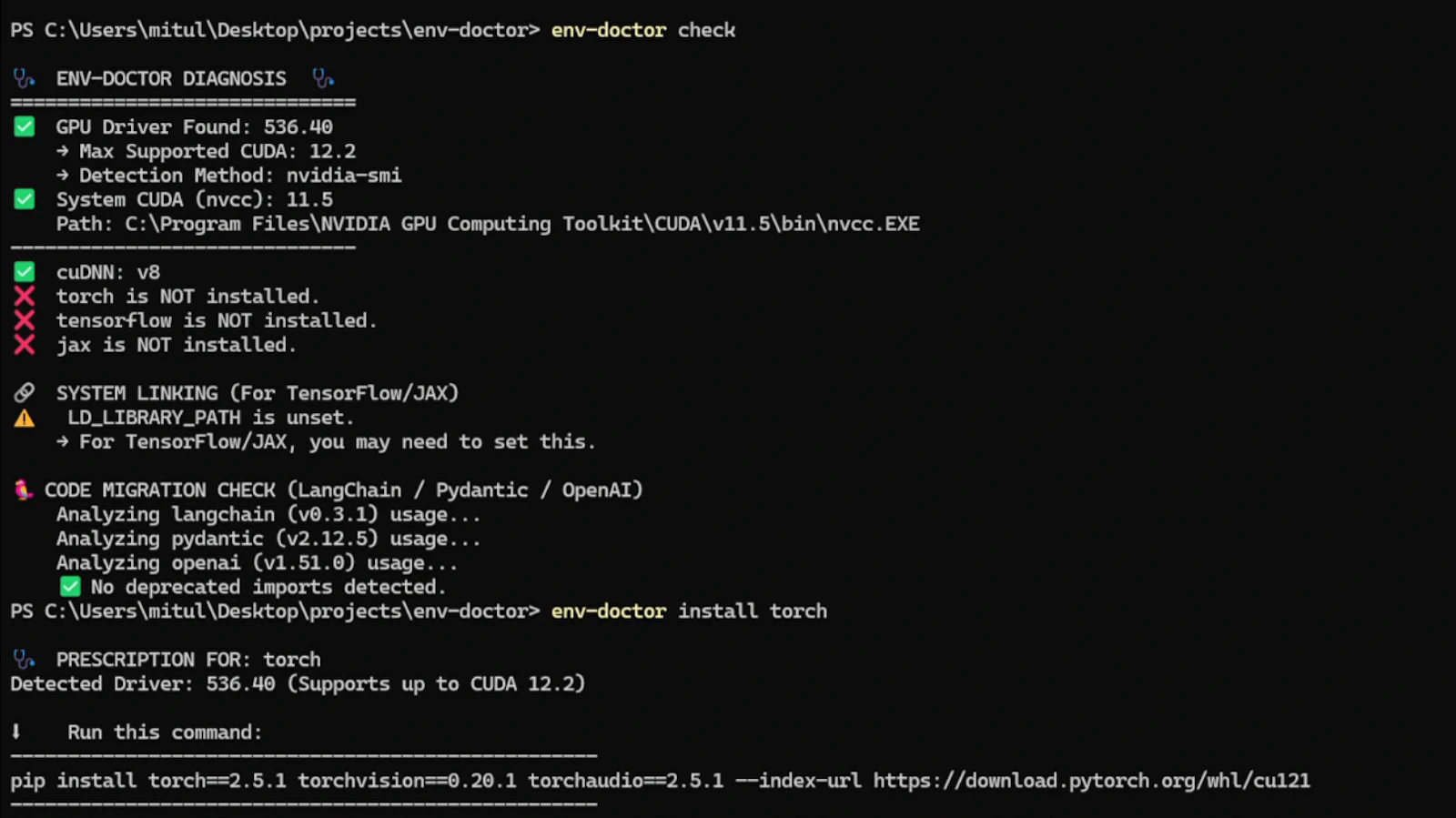 env-doctor screenshot 2