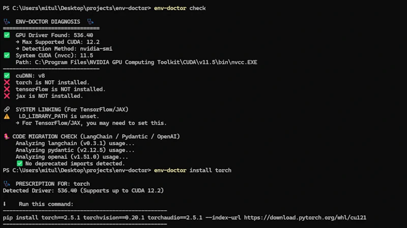 env-doctor screenshot 2
