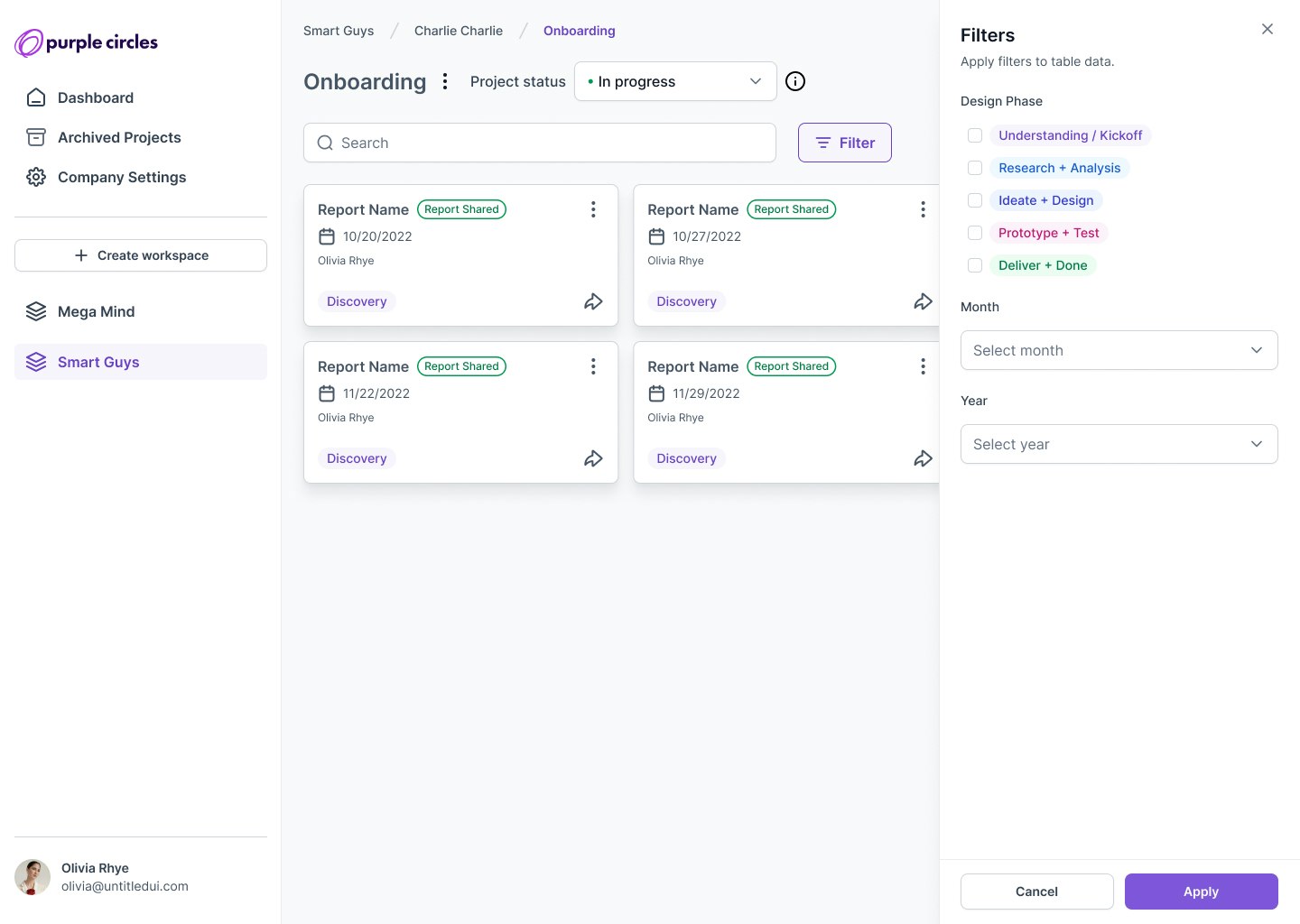 Cerchi viola - Allineare i team UX e le parti interessate con chiari rapporti UX media 5