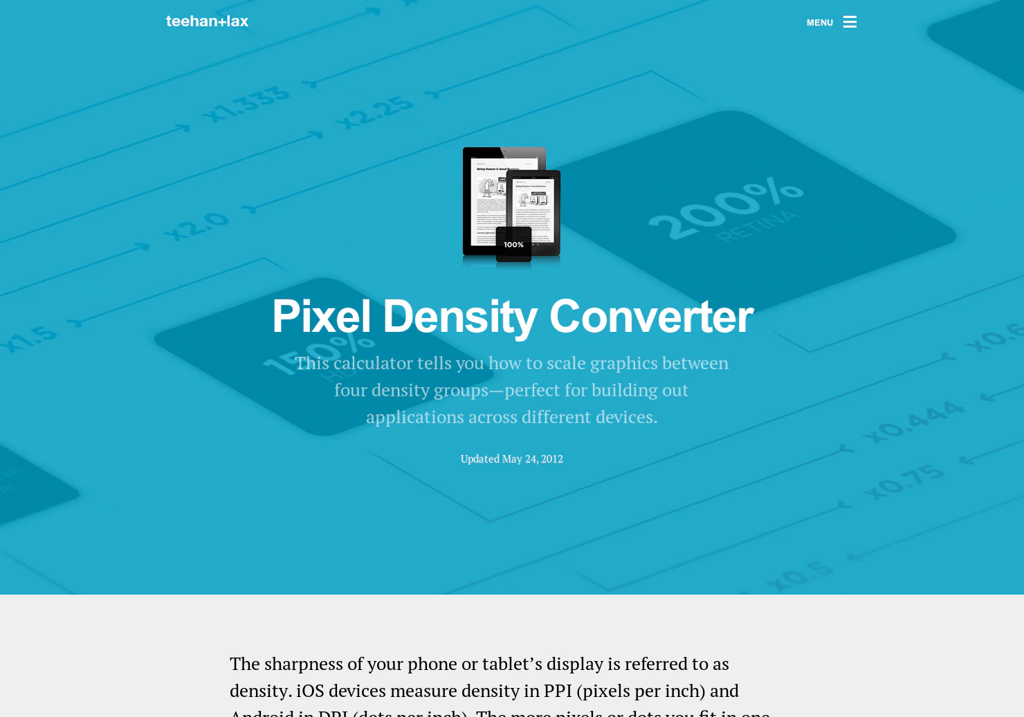 Pixel Density Converter by Teehan & Lax