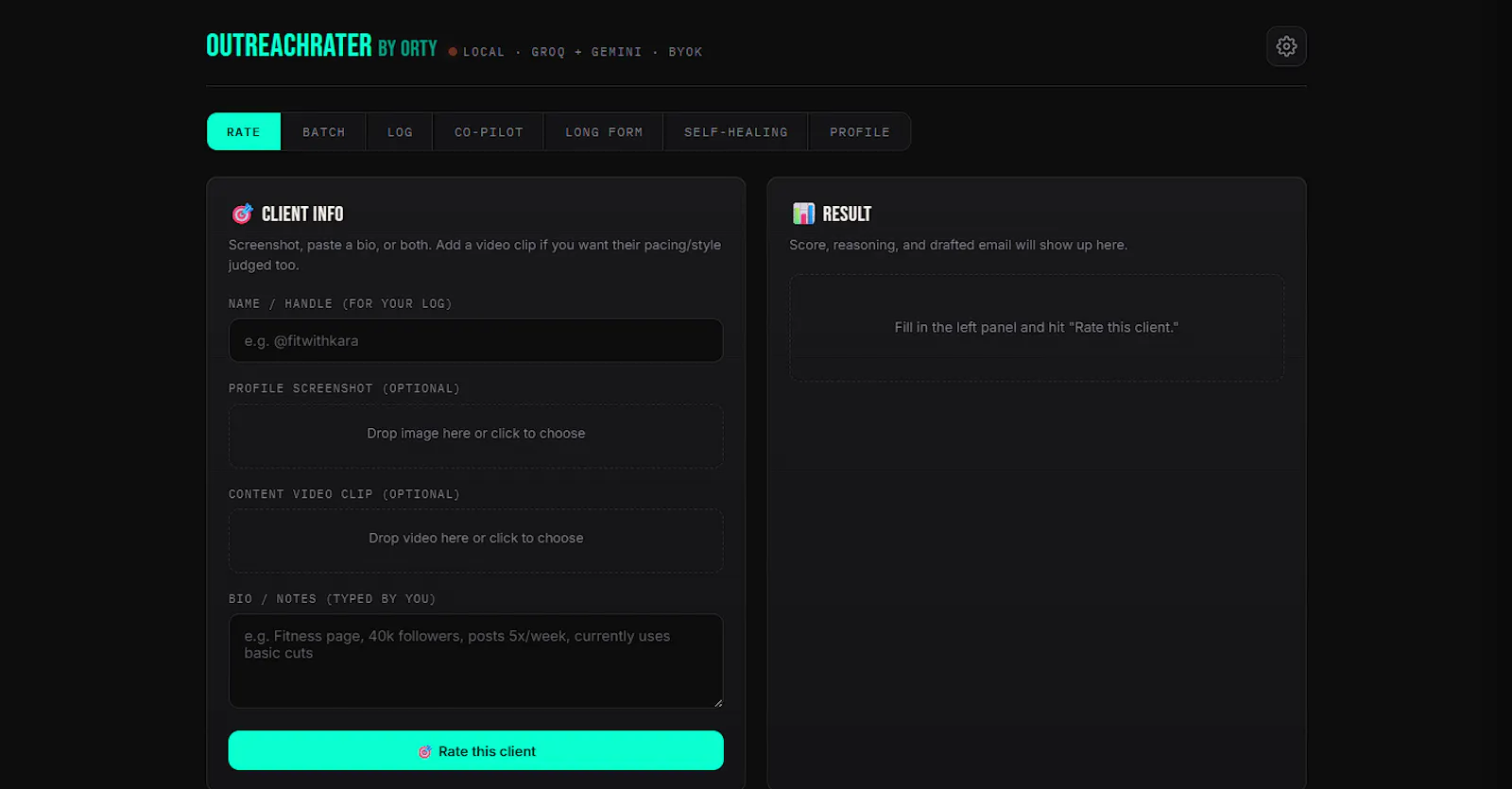 Outreach Rater screenshot 2