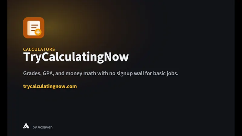 TryCalculatingNow screenshot 1 (video preview)