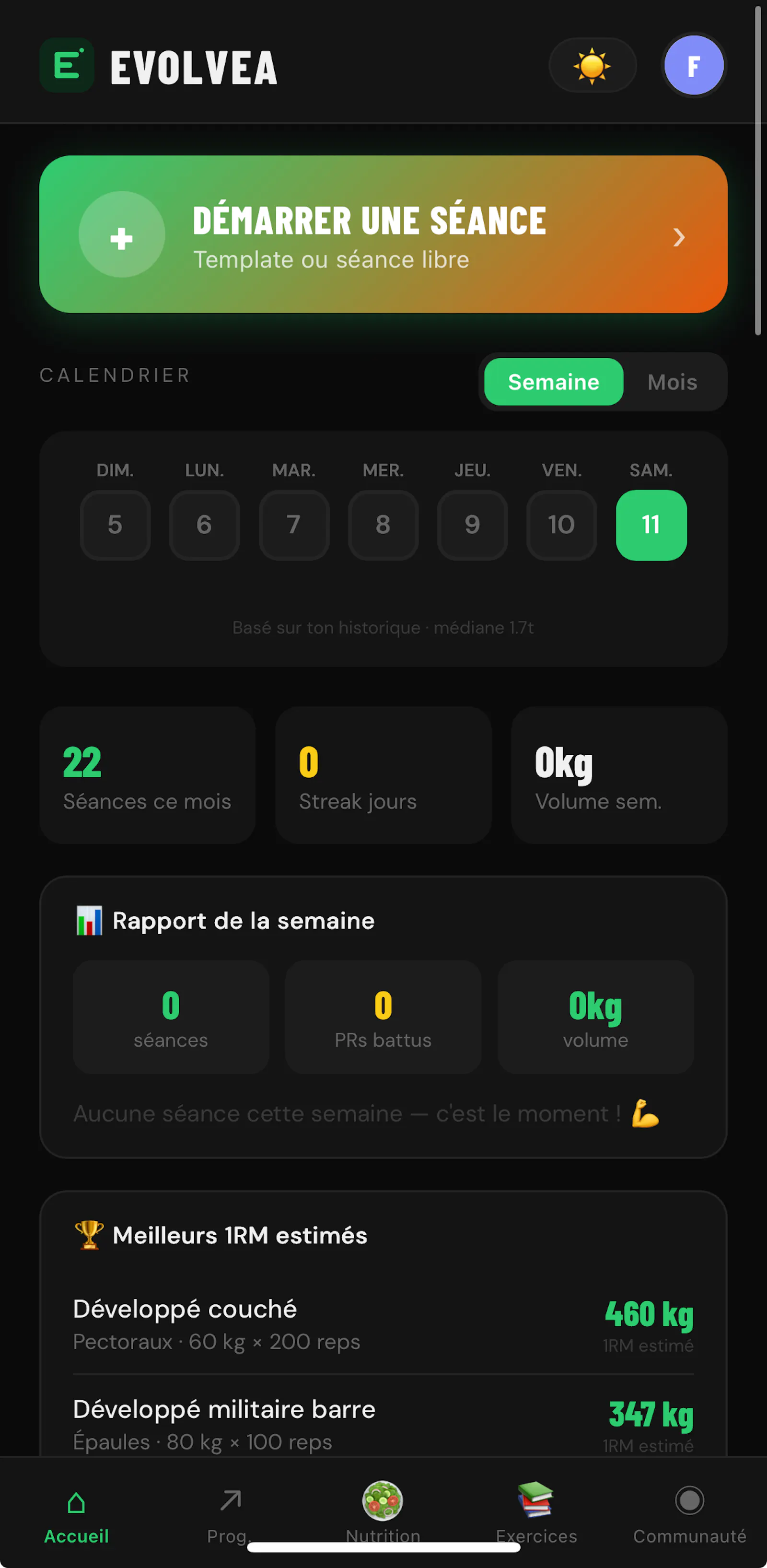 Evolvea - Fitness & Nutrition Tracker screenshot 1