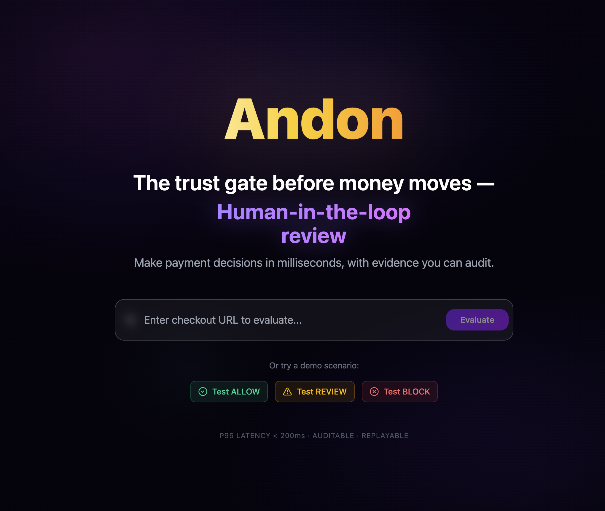 Andon — Trust Gate for AI Agents gallery image