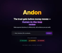 Andon — Trust Gate for AI Agents gallery image