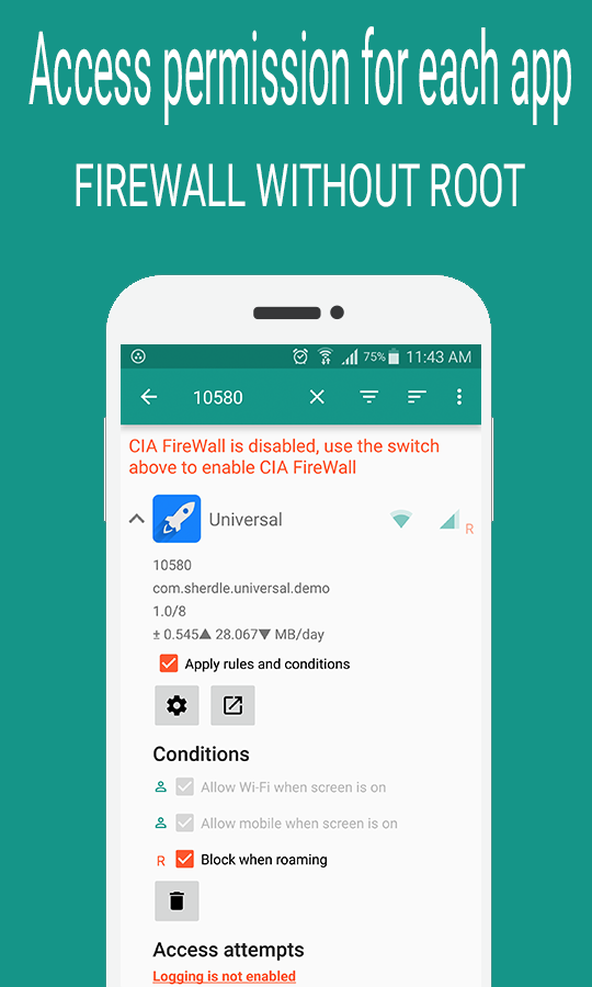 Internet Firewall for Android (No Root required) gallery image