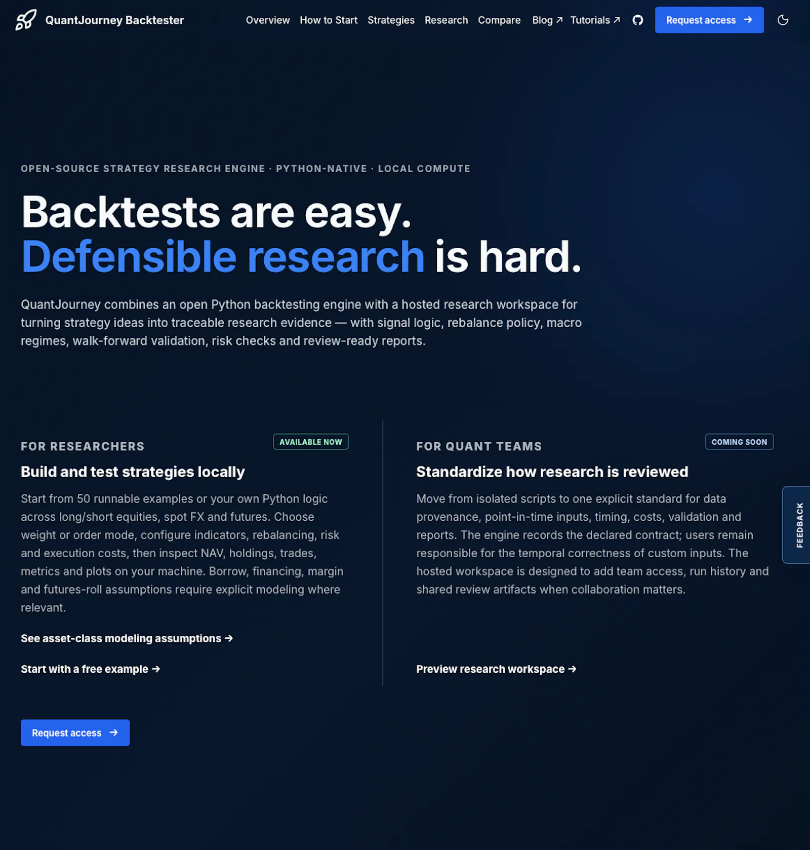 QuantJourney Backtester screenshot 1