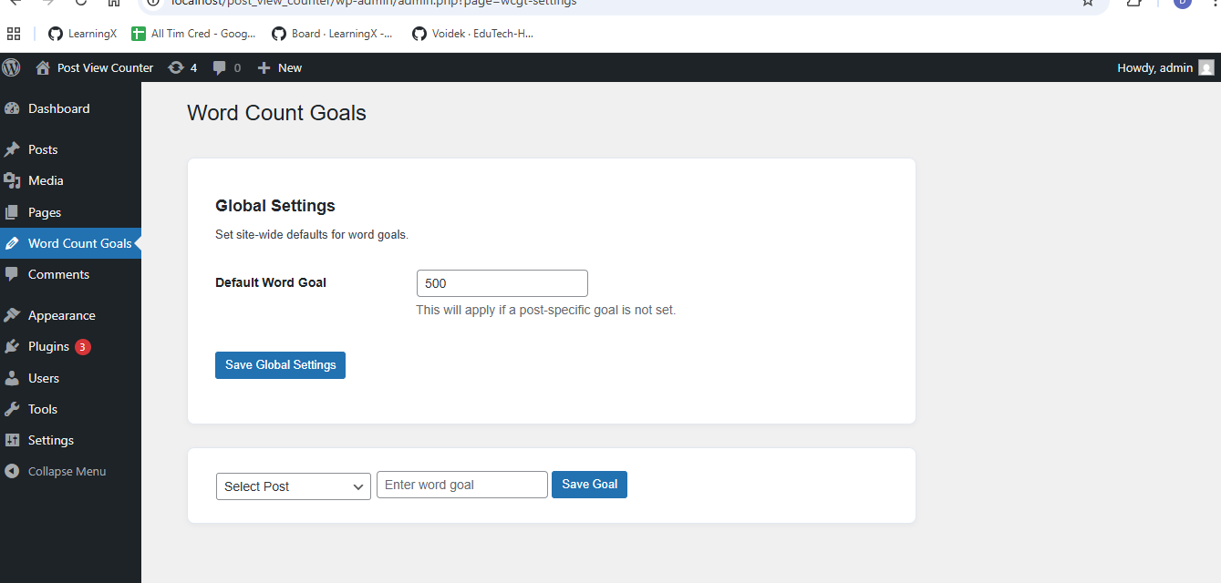 Word Count Goal Tracker for WordPress media 2