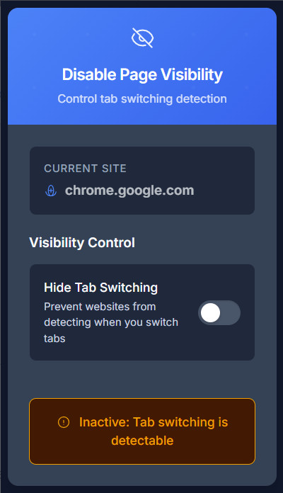 Disable Page Visibility media 1