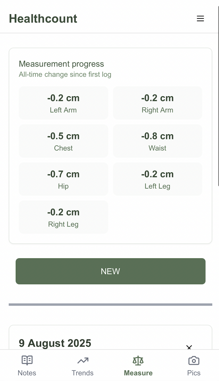 Média Lent de santé - Tracker de santé et de fitness simple |Application de journalisation d'une ligne 5