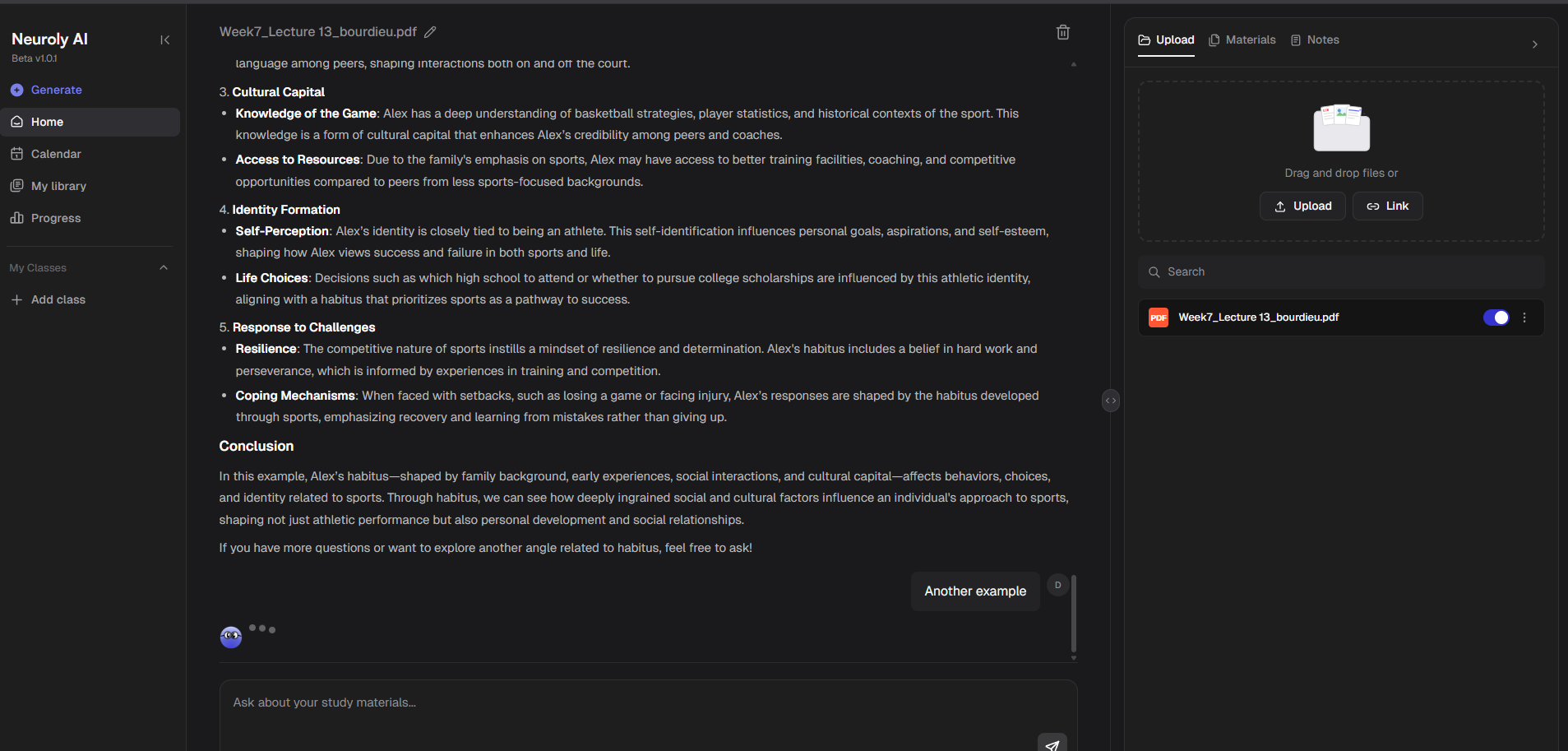 Neuroly AI Study Copilot & Planner - Main product screenshot demonstrating key features and user interface