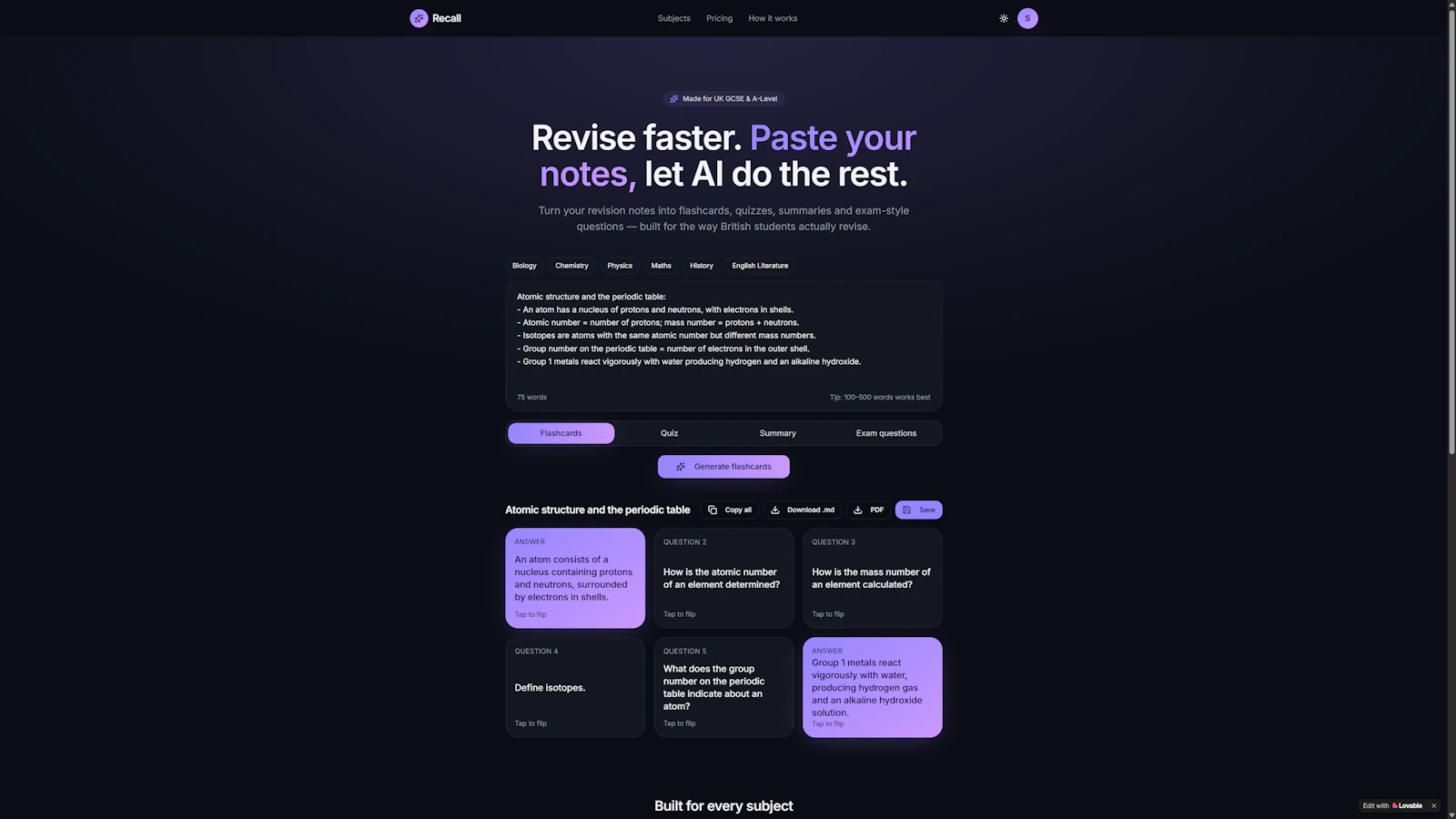 Recall Study screenshot 3