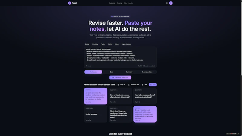 Recall Study screenshot 3