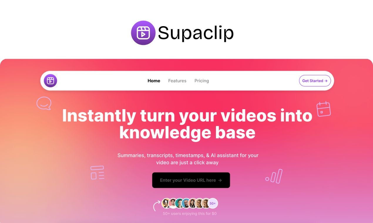 startuptile Supaclip-Instantly turn your videos into knowledge base.