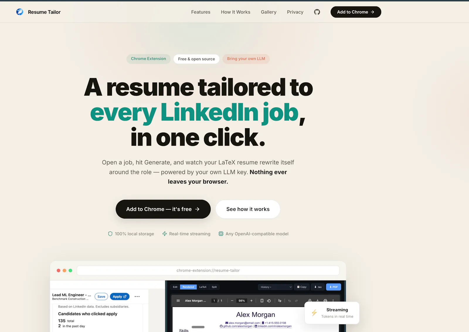 LinkedIn Resume Tailor screenshot 1
