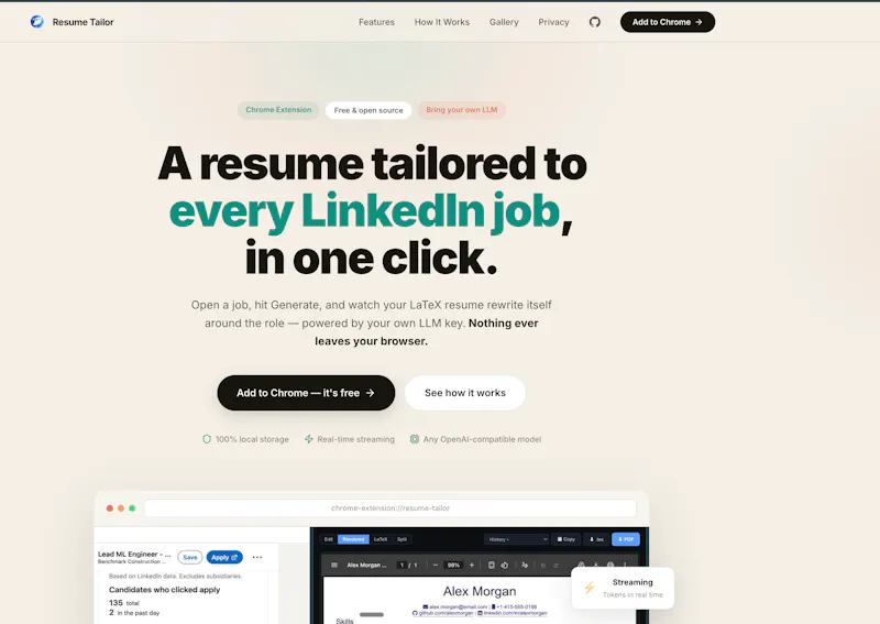LinkedIn Resume Tailor screenshot 1