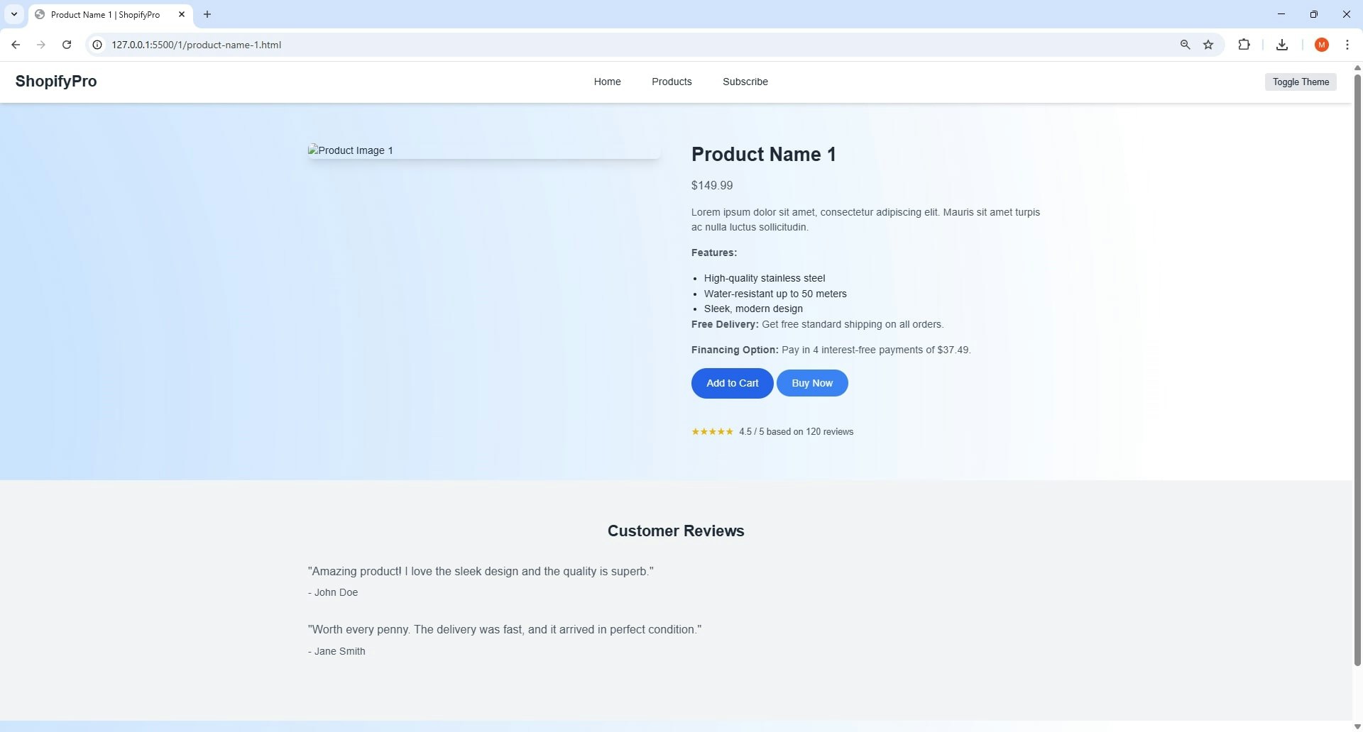 Ecommerce Landing Page,Tailwind & Themes gallery image