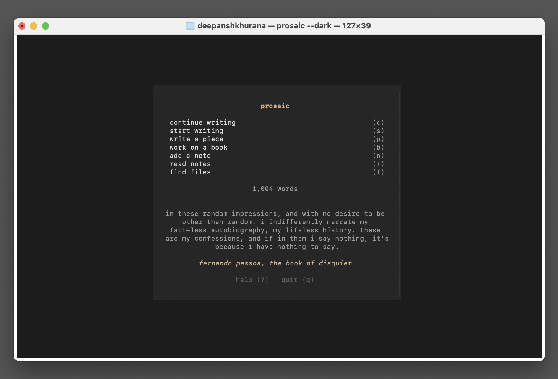 Prosaic - Screenshot 2 showing product features and functionality