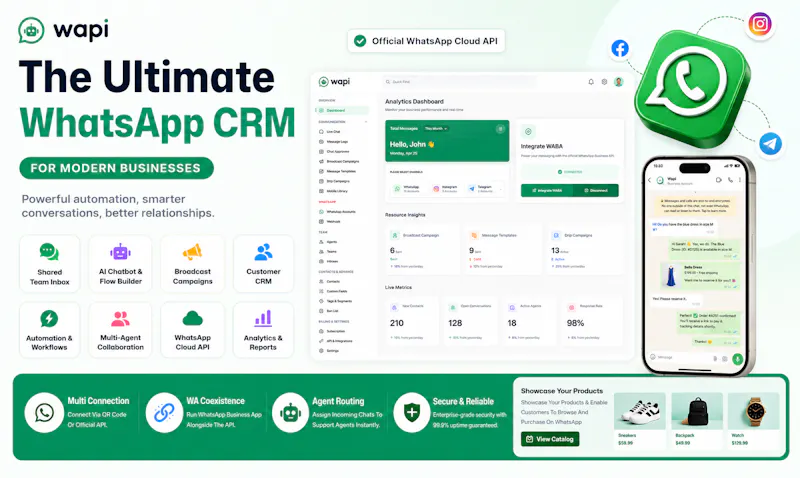 Wapi – WhatsApp, IG & FB Automation screenshot 1