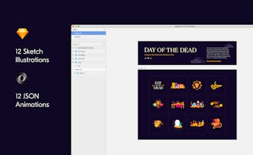 Free Animated Illustrations Pack (Day of the Dead) gallery image