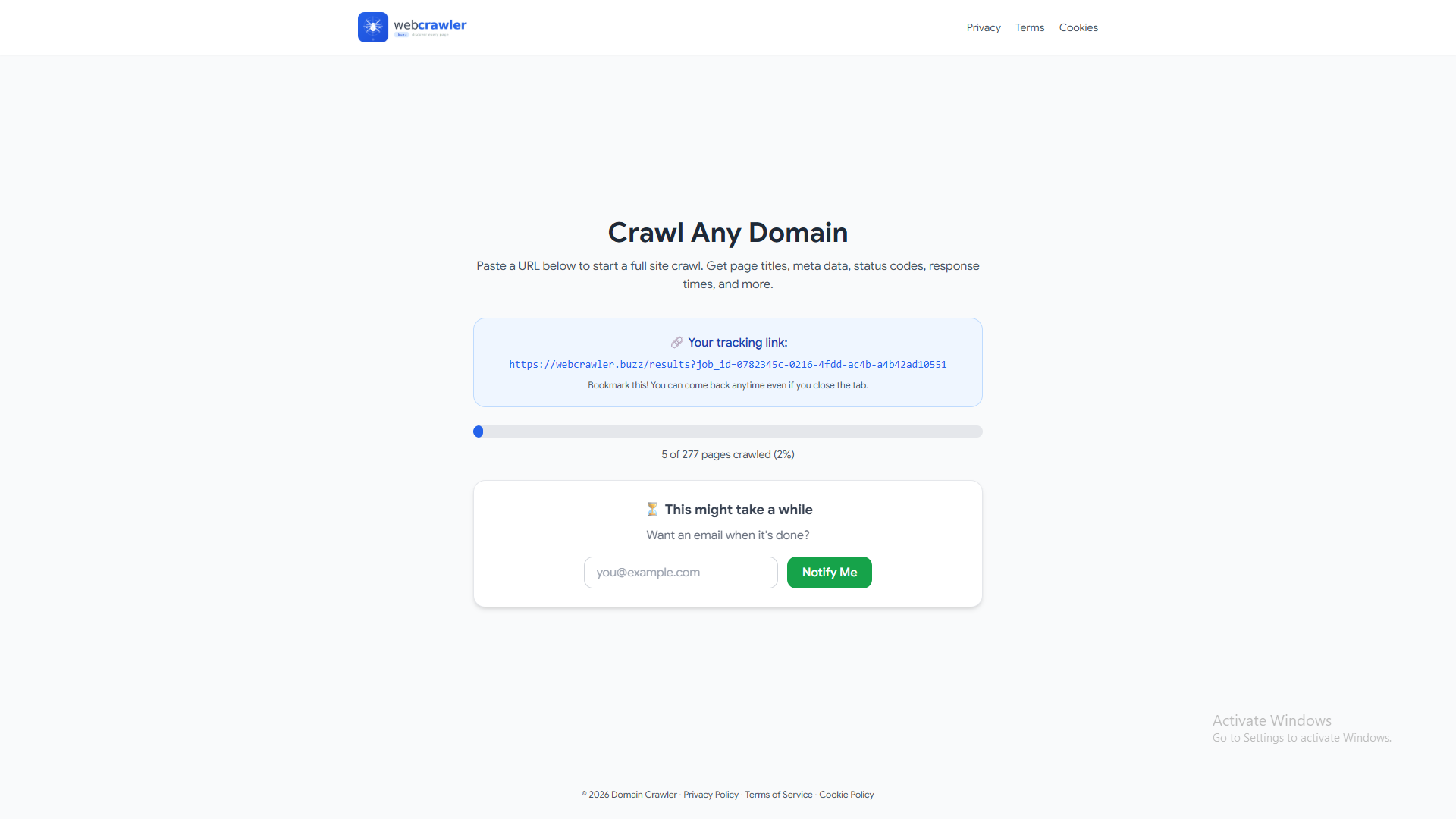 webcrawler.buzz - Screenshot 2 showing product features and functionality