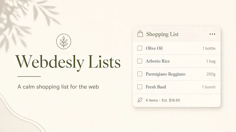 Webdesly Lists screenshot 1