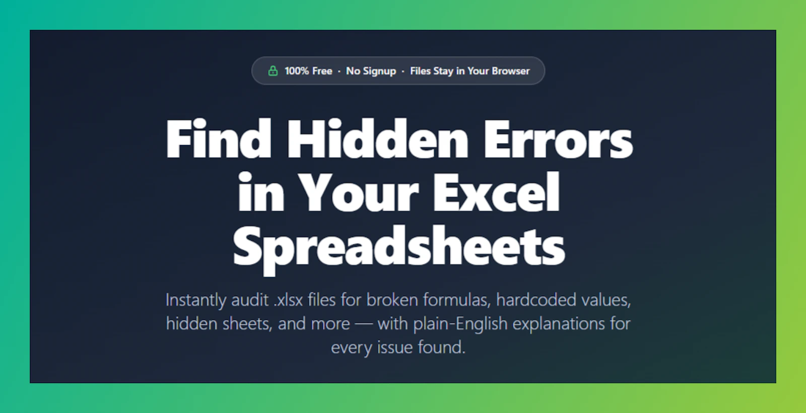 Excel Error Finder screenshot 1